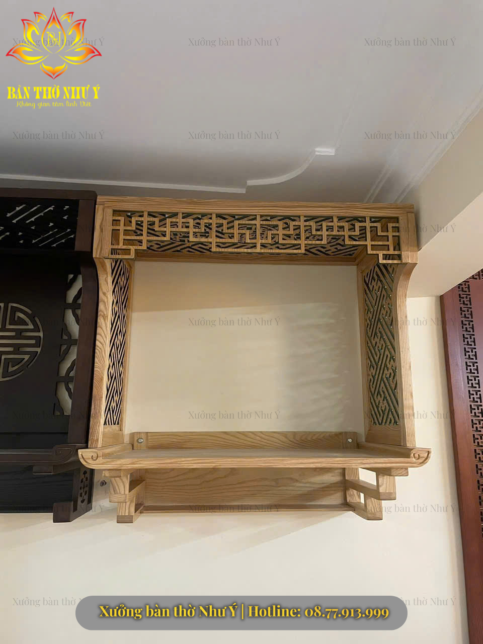 bàn thờ gỗ sồi