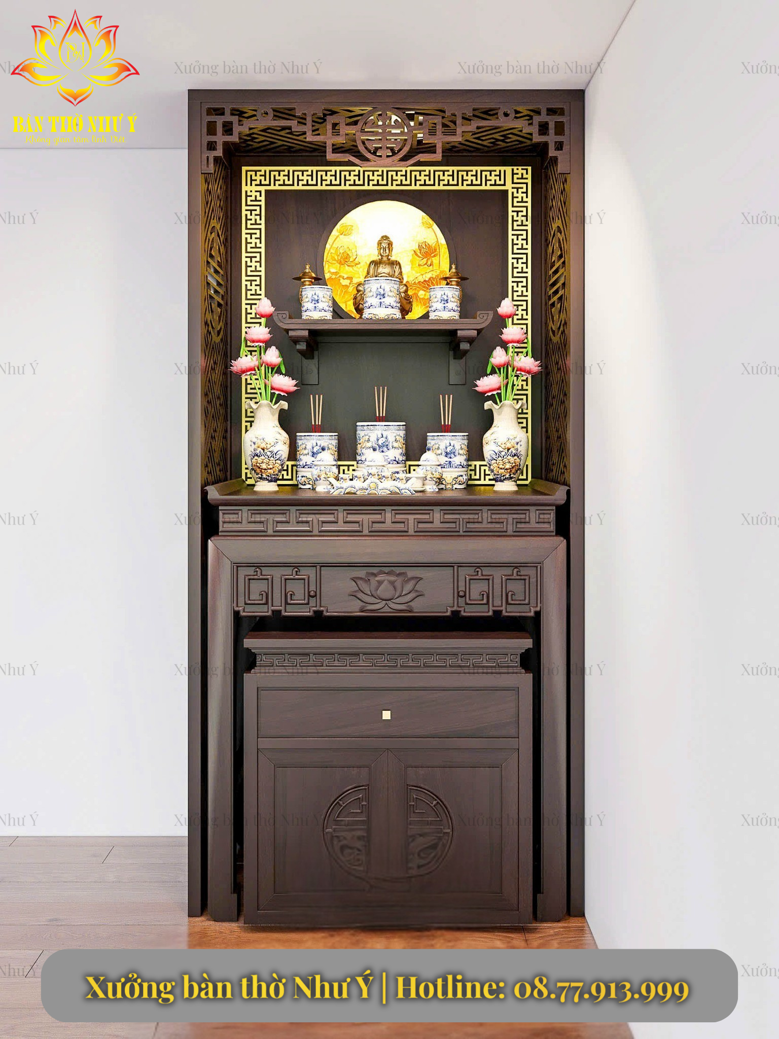 so sánh bàn thờ treo tường so với bàn thờ đứng